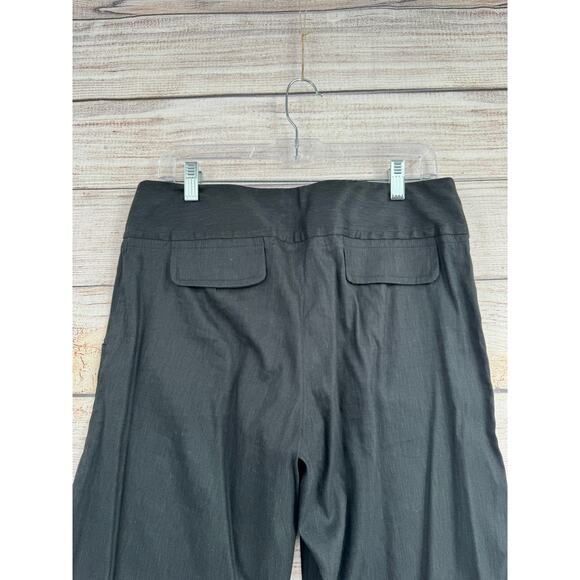 Elvenses Anthropologie Linen Blend Wide Leg Pants Womens 10 Black - Picture 4 of 11